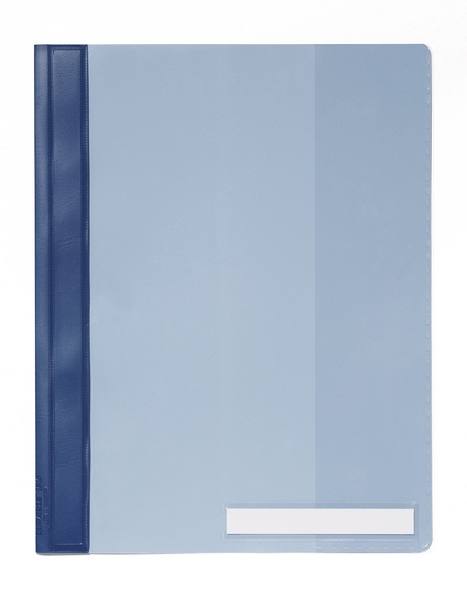 Skoroszyt A4 przezroczysty zwykły z wąsami z zakładką Durable 2510 06 niebieski