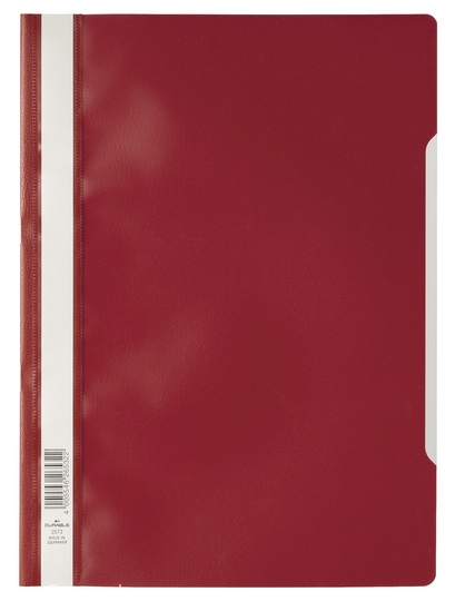 Durable 2573 03 Skoroszyt plastikowy A4 z przezroczystą okładką z PP czerwony