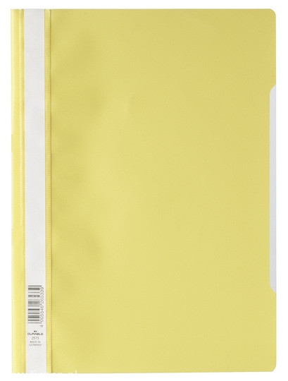 Durable 2573 04 Skoroszyt plastikowy A4 z przezroczystą okładką z PP żółty