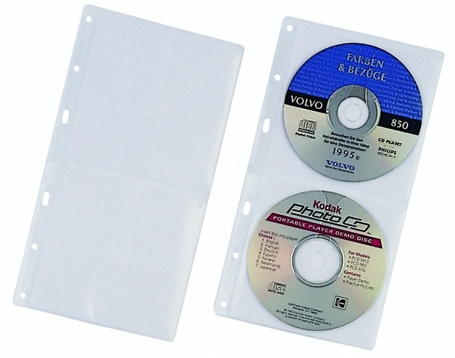 Durable 5203 Kieszeń na 2 płyty CD z PP z wyściółką ochronną do segregatorów A4