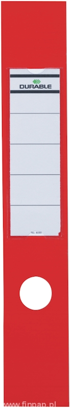 Durable 8090 - 03 ORDOFIX etykiety na segregator 70mm 10szt. kolor czerwony