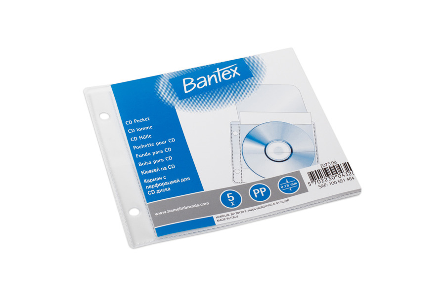 100551464 Koszulki groszkowe Bantex na 1 płytę CD/DVD