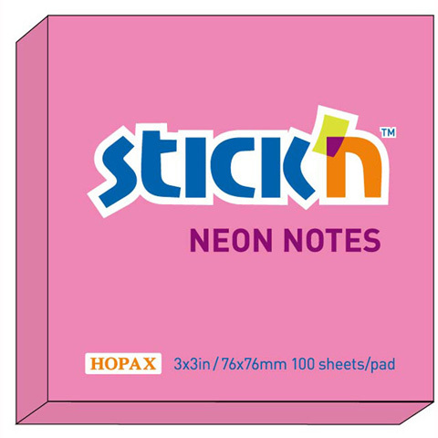 21166 Notes samoprzylepny 76x76 mm różowy neonowy