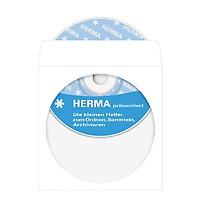 Herma 1140 Koperty na płyty CD/DVD z okienkiem/100 szt. białe samoklejące