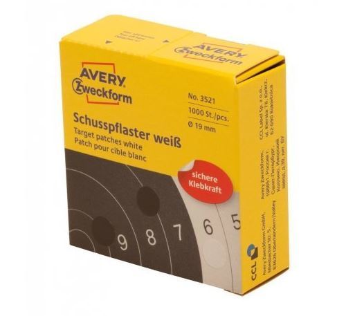 Avery Zweckform 3521 naklejka do tarcz strzelniczych 19mm biała 1000 szt.