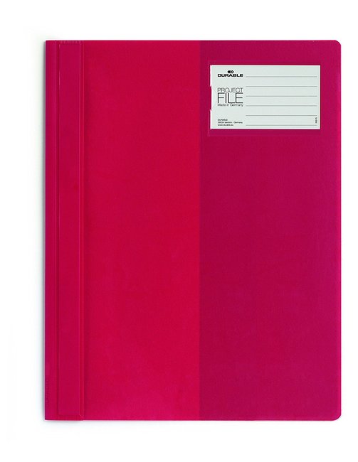 Skoroszyt plastikowy Durable 2745 03 z okienkiem opisowym kolor czerwony