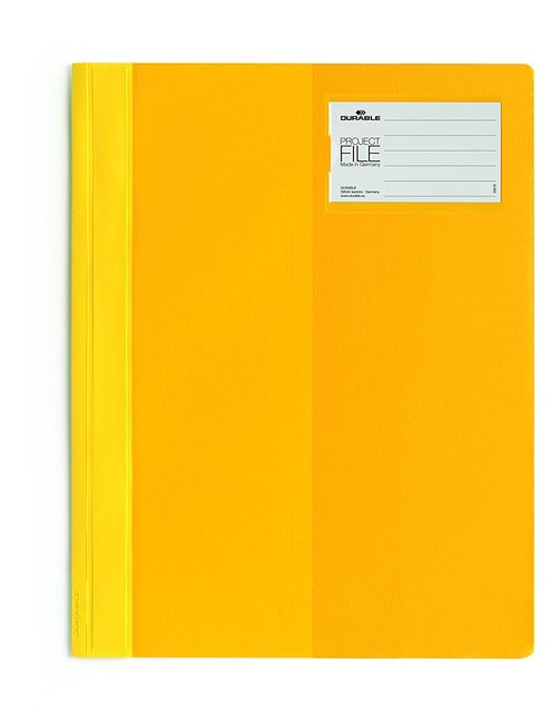 Skoroszyt plastikowy Durable 2745 04 z okienkiem opisowym kolor żółty
