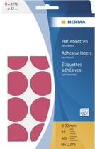 Herma 2276 Etykieta kółka do ręcznego oznaczania - średnica 32 mm, neonowy czerw