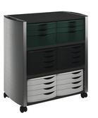 Stolik biurkowy L stalowo-drewniany kolor antracyt Durable 3101 125 Design Line