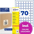 Etykiety do oznaczeń PPWR Avery L7132-30 papierowe 25x25mm 2100 etykiet
