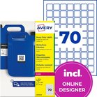 Etykiety do oznaczeń PPWR i QR Avery L7074-20 foliowe 25x25mm 1400 etykiet