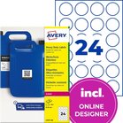 Etykiety do oznaczeń PPWR i QR Avery L7077-20 foliowe Ø 40 mm 480 etykiet