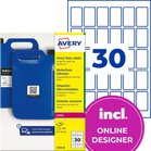 Etykiety do oznaczeń PPWR i QR Avery L7078-20 foliowe 50x30mm 600 etykiet