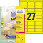 Etykiety ostrzegawcze Avery L6004 - 25 żółte rozmiar 63,5 x 29,6 mm 675 etykiet