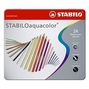 Kredki Akwarelowe Stabilo Aquacolor  24 sztuki pudełko metalowe 1624-5