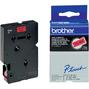 Brother Taśma TC 401 tło czerwone z czarnym nadrukiem 12mm długość 7,7 m