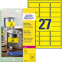 Etykiety poliestrowe żółte Avery Zweckform L6105-20 roz. 63,5x29,6mm 540 etykiet