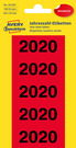 Etykiety na segregator z nadrukiem 2020 rozm 60 x 26 mm czerwone 100 szt.