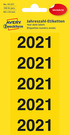 Etykiety na segregator z nadrukiem 2021 rozm 60 x 26 mm żółte 100 szt.