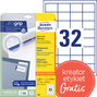 Etykiety samoprzylepne Avery Zweckform 4789, rozmiar 48,3 x 33,8mm, 960 szt.