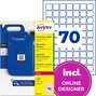 Etykiety do oznaczeń PPWR i QR Avery L7074-20 foliowe 25x25mm 1400 etykiet