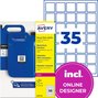 Etykiety do oznaczeń PPWR i QR Avery L7075-20 foliowe 35x35mm 700 etykiet